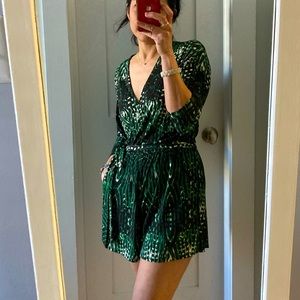 Green goddess ROMPER made by Abbeline from South Moon Under. Size XS